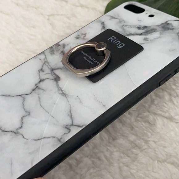 White Marble iPhone 678 Plus Protective Glass Case - Picture 2 of 3